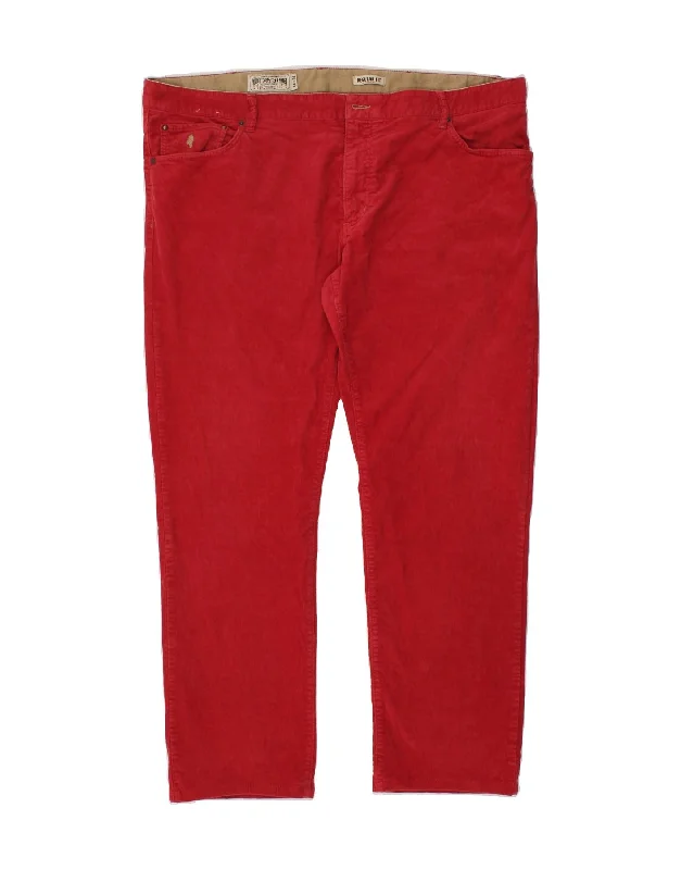 MARLBORO CLASSICS Mens Regular Fit Corduroy Trousers W44 L31 Red Cotton Trousers sophisticated sleek Trousers sophisticated sleek