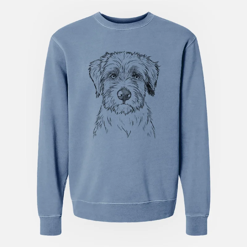 Bare Marek the Bernedoodle - Unisex Pigment Dyed Crew Sweatshirt Hoodie with V-Neck Classic Versatile Hoodie with V-Neck Classic Versatile