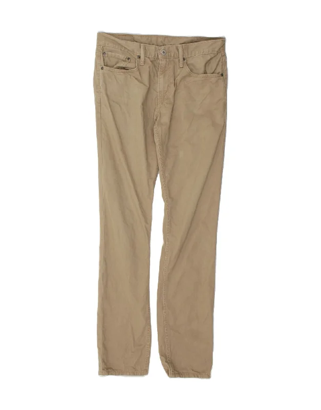 LEVI'S Mens 511 Slim Casual Trousers W32 L34 Beige Cotton Cropped Trousers Casual Linen Cropped Trousers Casual Linen