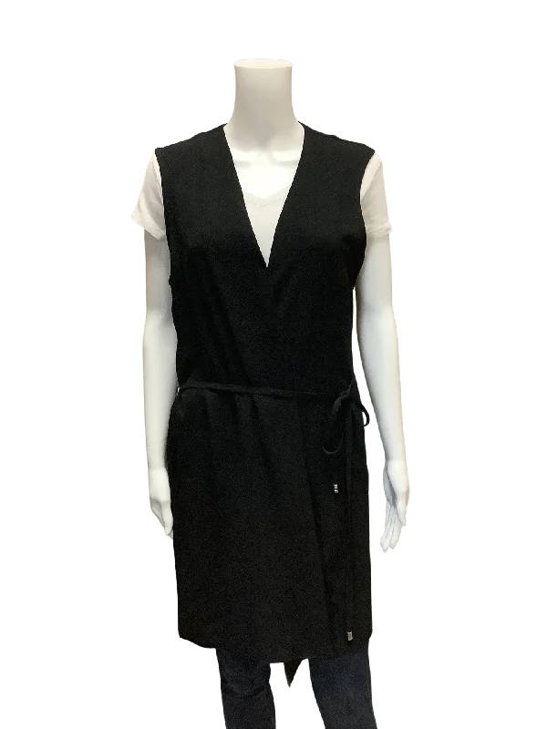 Frank Lyman Black Sleeveless Cardigan  Size: 12 Boat Neck Shawl Collar Notched Collar Boat Neck Shawl Collar Notched Collar