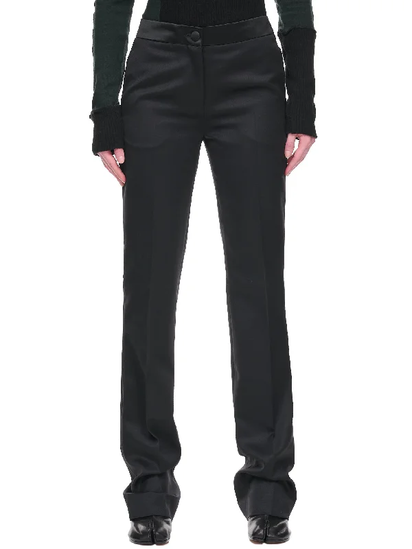 Satin Trousers (S51KA0569-S44579-BLACK) Trousers Corduroy Warm Trousers Corduroy Warm