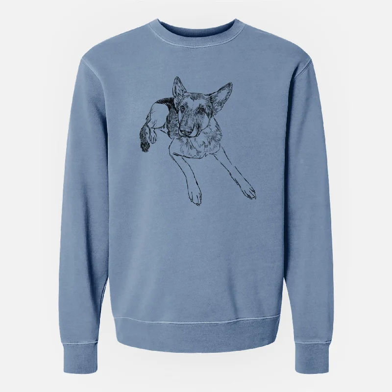 Doodled Lance the German Shepherd - Unisex Pigment Dyed Crew Sweatshirt Hoodie with Cuffed Sleeves Snug Secure Hoodie with Cuffed Sleeves Snug Secure Doodled Lance the German Shepherd - Unisex Pigment Dyed Crew Sweatshirt Hoodie with Cuffed Sleeves Snug Secure Hoodie with Cuffed Sleeves Snug Secure