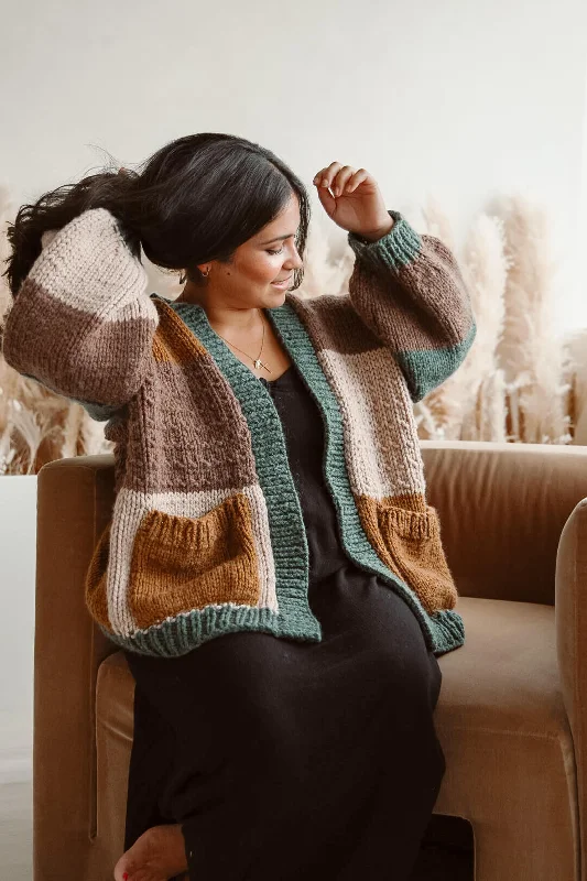 Knit Kit - Fireside Cardigan Real Fur Shearling Chenille Real Fur Shearling Chenille