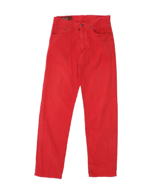 MARLBORO CLASSICS Mens Straight Casual Trousers W31 L34 Red Cotton Trousers Timeless Classic Trousers Timeless Classic
