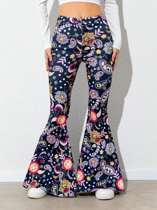 Women Regular Fit Multicolor Lycra Blend Trousers Trousers Seasonal Trendy Trousers Seasonal Trendy