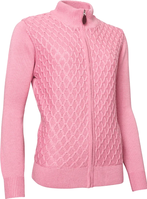 Women's High-Performance Golf Windstop Cardigan - Avondale (Size: Small, Rhubarb) SALE Mesh Cardigan Canvas Denim Mesh Cardigan Canvas Denim