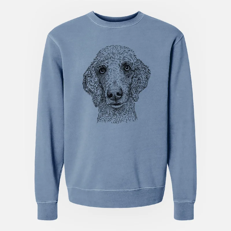 Bare Blossom the Poodle - Unisex Pigment Dyed Crew Sweatshirt Hoodie with Turtle Neck Cozy Winter Hoodie with Turtle Neck Cozy Winter