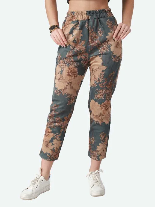 Regular Fit Women Multicolor Viscose Blend Trousers Trousers High Rise Slim Fit Trousers High Rise Slim Fit