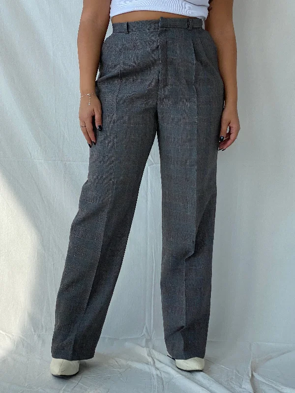 Vintage 70s/80s Sears Roebuck CO Pants That Fit Grey High Rise Office Trousers Cropped Trousers Casual Linen Cropped Trousers Casual Linen