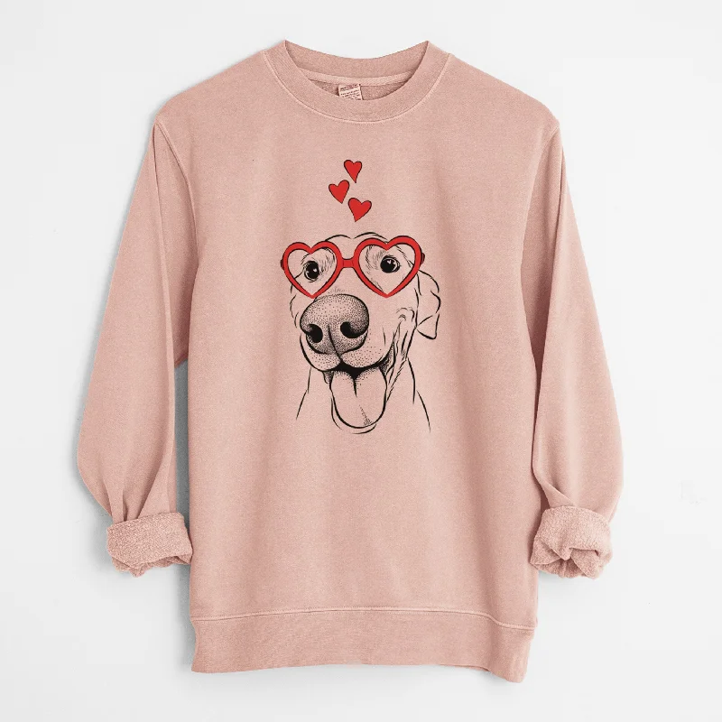 Valentine Buddy the Buddy the Sato / American Village Dog - Unisex Pigment Dyed Crew Sweatshirt Hoodie with Mesh Breathable Sporty Hoodie with Mesh Breathable Sporty