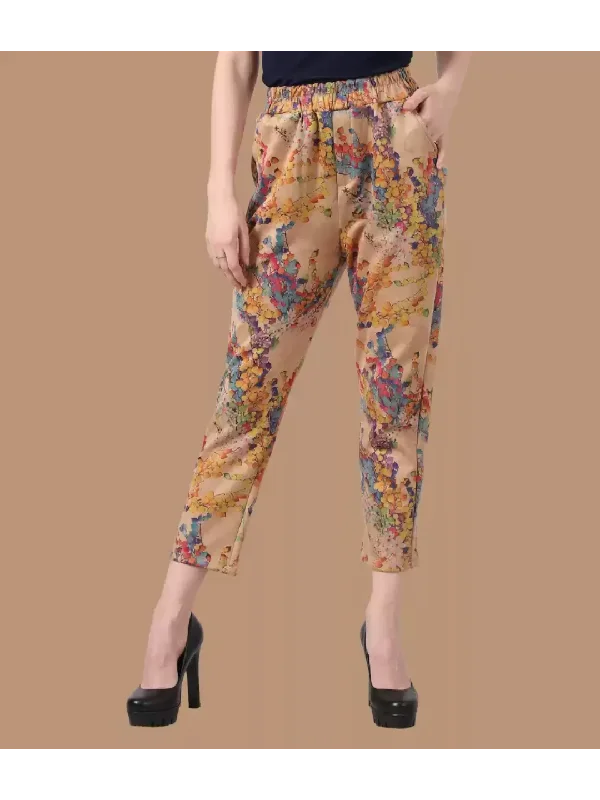 TANDUL  Regular Fit Women Multicolor Viscose Blend Trousers Trousers Sale Discount Trousers Sale Discount