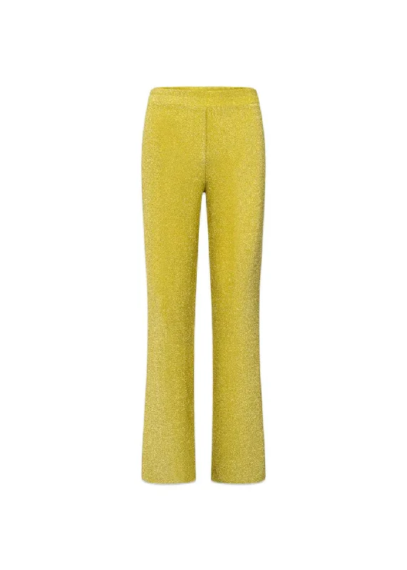 Cattia Trousers - Golden Lime Trousers Pleated Formal Trousers Pleated Formal