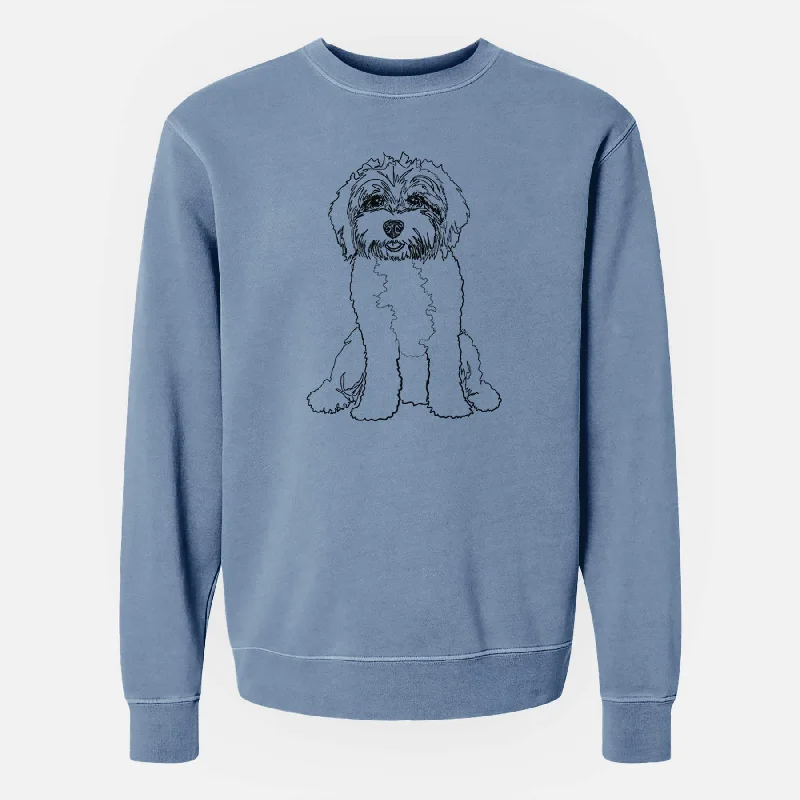 Doodled Penny Lane the Cavapoo - Unisex Pigment Dyed Crew Sweatshirt Hoodie with Hem Patch Decorative Personalized Hoodie with Hem Patch Decorative Personalized Doodled Penny Lane the Cavapoo - Unisex Pigment Dyed Crew Sweatshirt Hoodie with Hem Patch Decorative Personalized Hoodie with Hem Patch Decorative Personalized