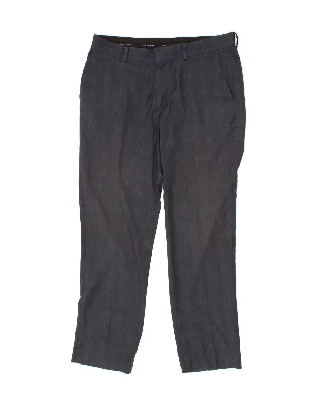 TOMMY HILFIGER Mens Straight Chino Trousers W34 L30 Grey Polyester Trousers Capri Summer Trousers Capri Summer