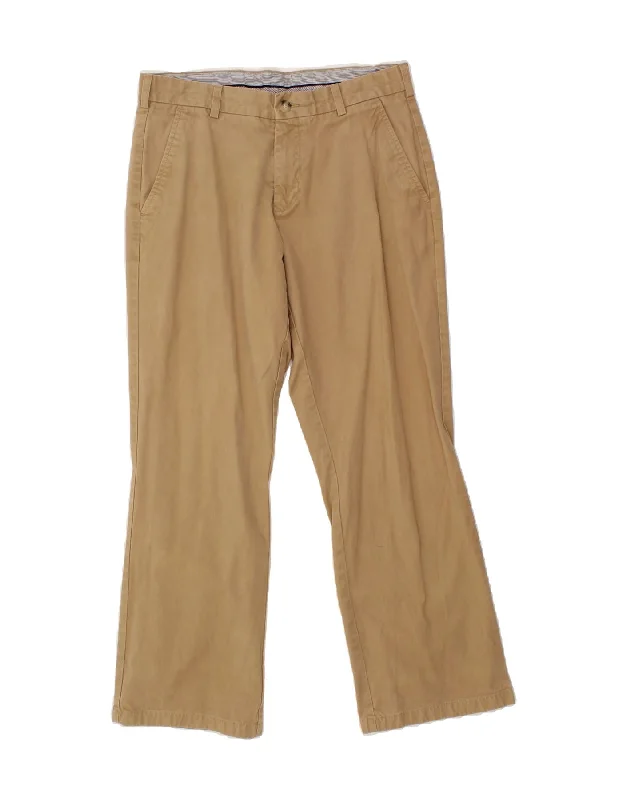 TOMMY HILFIGER Mens Straight Chino Trousers W32 L30 Beige Cotton Trousers Harem Relaxed Fit Trousers Harem Relaxed Fit