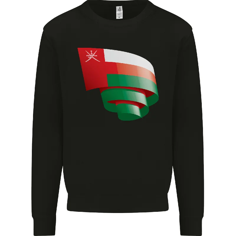 Curled Oman Flag Omani Day Football Mens Sweatshirt Jumper Oversized Hoodie Comfort Casual Oversized Hoodie Comfort Casual