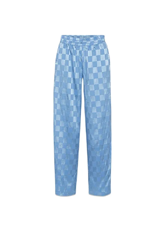 Edna trousers - Blue Checked Skinny Trousers Denim Stretchy Skinny Trousers Denim Stretchy