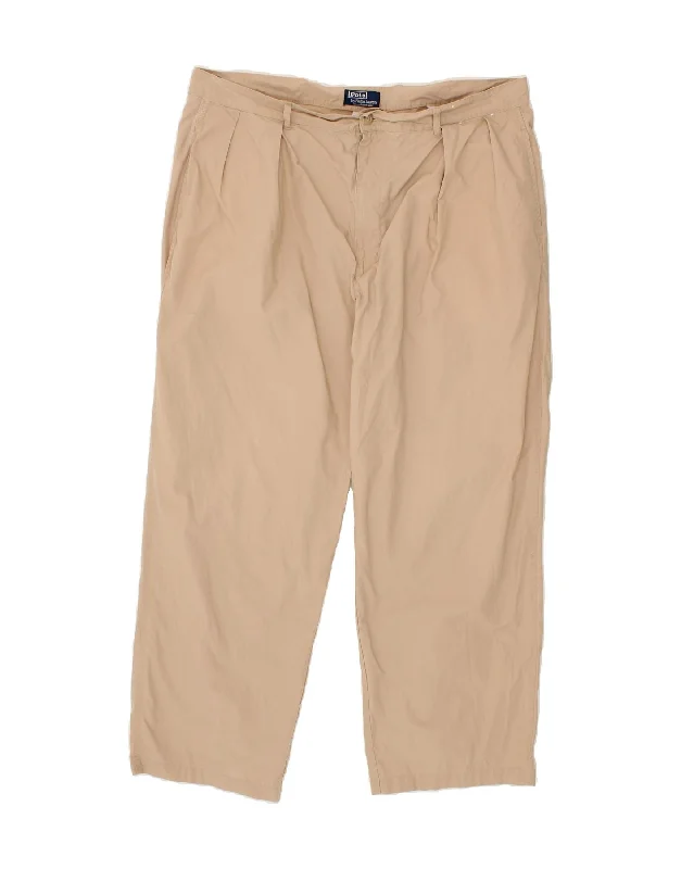 POLO RALPH LAUREN Mens Pegged Chino Trousers W40 L27 Beige Cotton Trousers luxurious high-end Trousers luxurious high-end