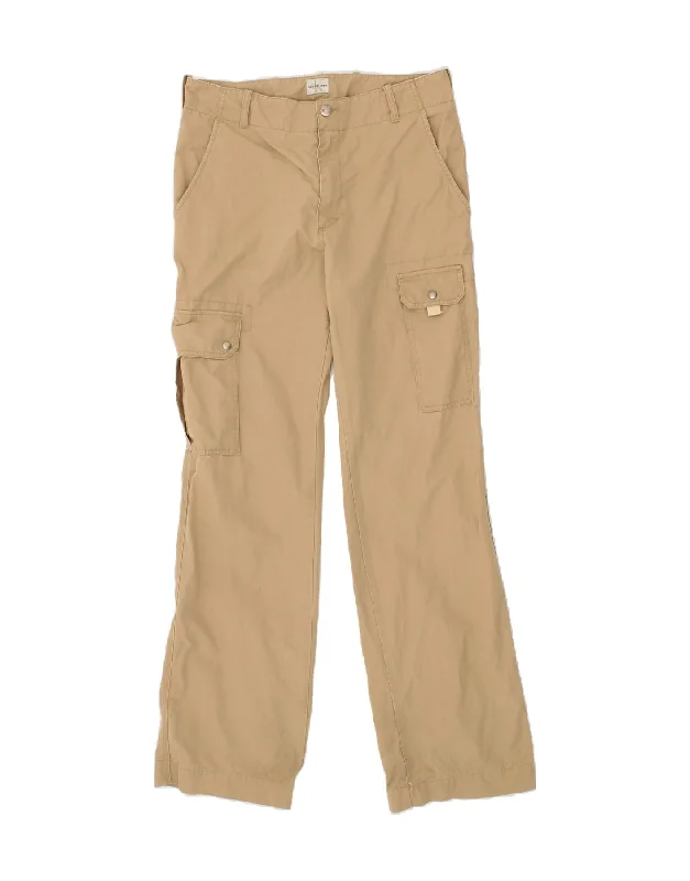 CALVIN KLEIN Mens Straight Cargo Trousers W31 L34 Beige Cotton Trousers cozy soft Trousers cozy soft