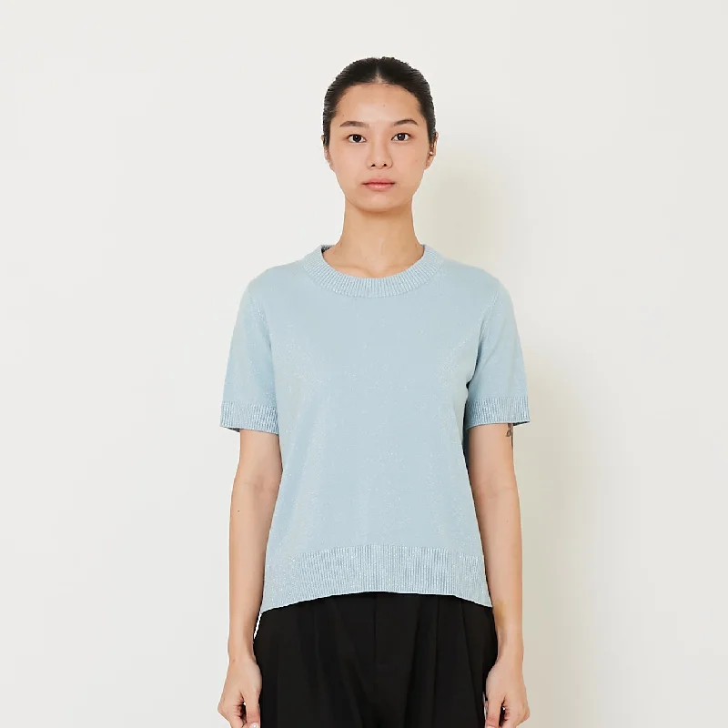 Women Knit Top - Sky Blue - SW2412222B Elegant Knit Top