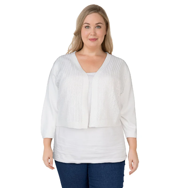 Women's Plus Open Bolero Cardigan, Assorted Stretchy Elastic Breathable Stretchy Elastic Breathable