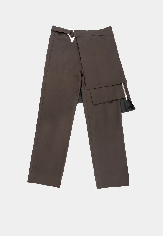 Heliot Emil Chummed Tailored Trouser Dark Chocolate Brown Trousers Cargo pockets Trousers Cargo pockets