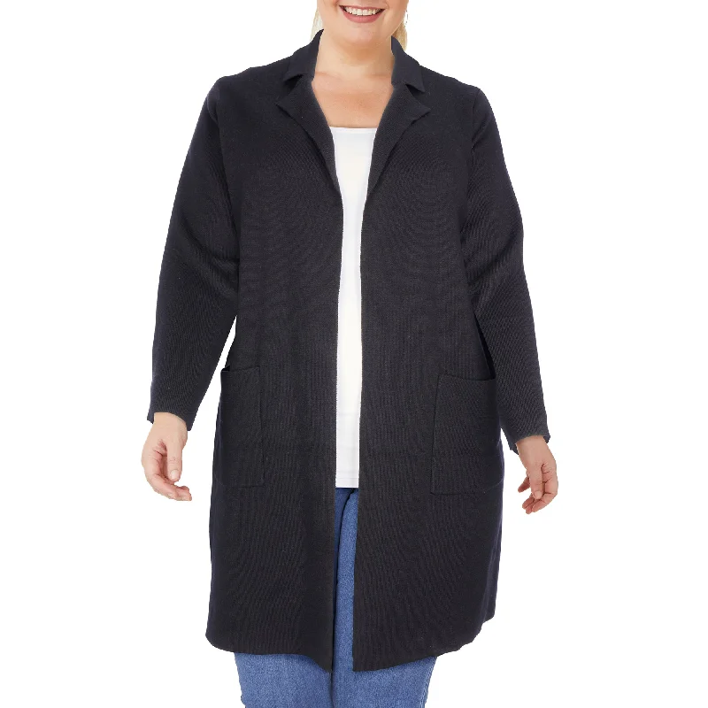 lily morgan Women's Plus Autumn Flair Double Face Cardigan Fleece Cardigan Nylon Polyester Fleece Cardigan Nylon Polyester