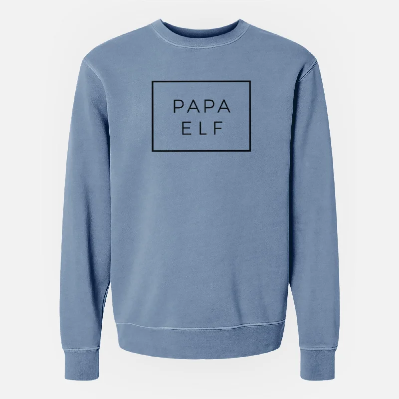 Papa Elf Boxed - Unisex Pigment Dyed Crew Sweatshirt Hoodie Dress Longline Feminine Hoodie Dress Longline Feminine