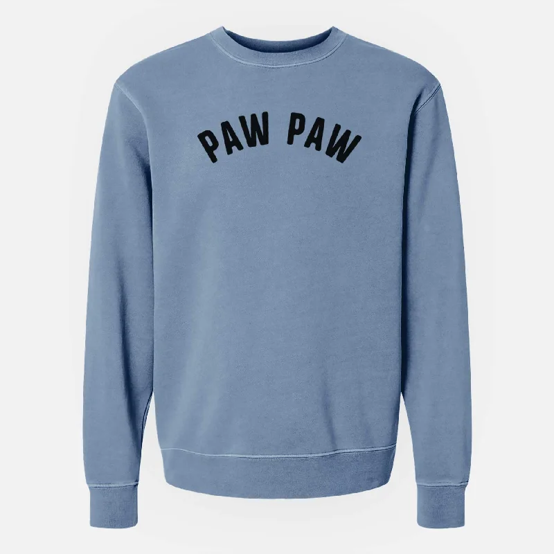 Paw Paw - Articulate Collection - Unisex Pigment Dyed Crew Sweatshirt Cotton Hoodie Fleece Lining Warmth Cotton Hoodie Fleece Lining Warmth