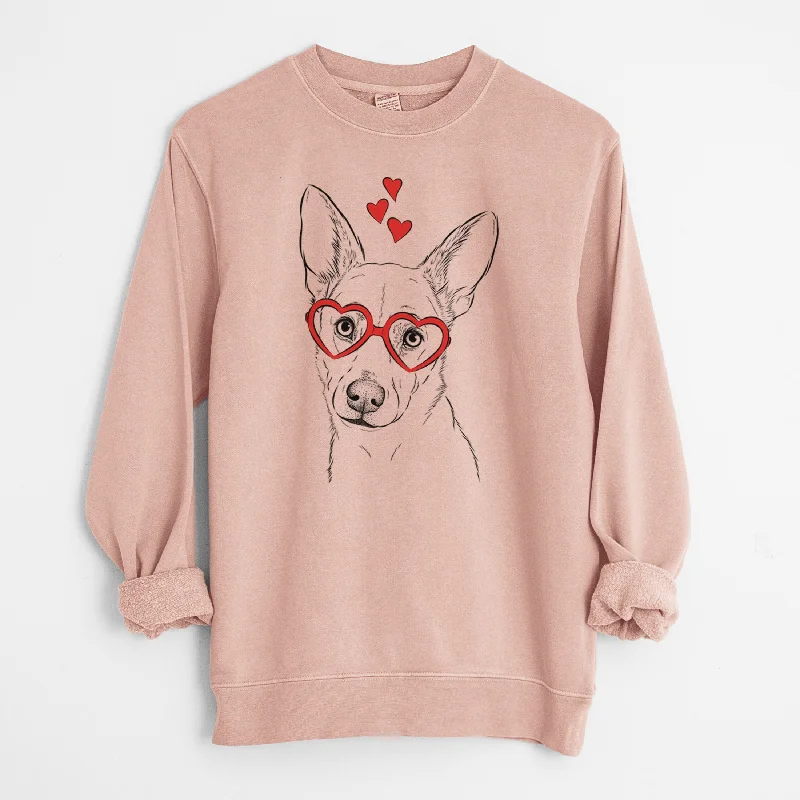 Valentine Sooner the Huskimo - Unisex Pigment Dyed Crew Sweatshirt Hoodie with Raglan Sleeves Sporty Comfortable Hoodie with Raglan Sleeves Sporty Comfortable