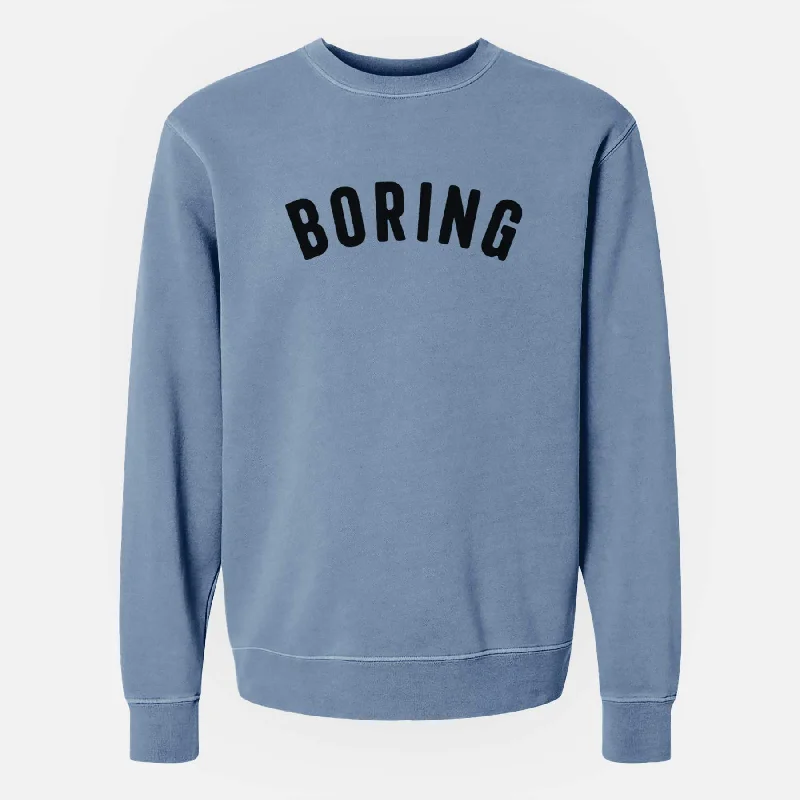 Boring - Articulate Collection - Unisex Pigment Dyed Crew Sweatshirt Hoodie with Sequins Glamorous Eye-catching Hoodie with Sequins Glamorous Eye-catching