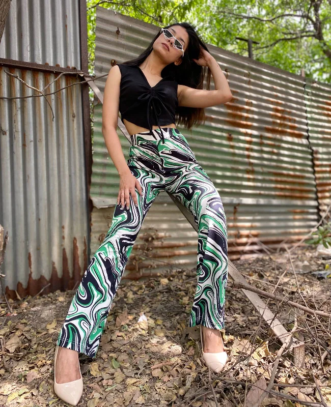 TANDUL Marvel Print Trouser Trousers Culottes Wide Leg Trousers Culottes Wide Leg