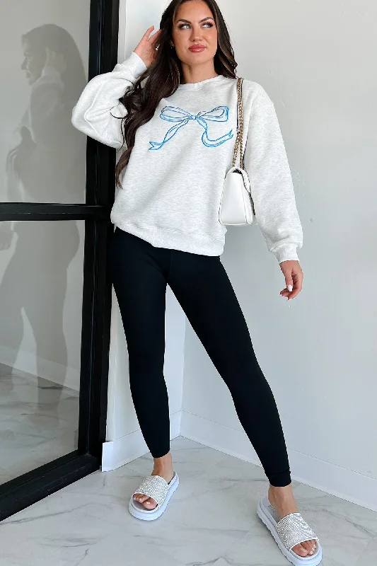 Forever The Cutest Embroidered Sweatshirt (Heather Grey) Hoodie with Raglan Sleeves Sporty Comfortable Hoodie with Raglan Sleeves Sporty Comfortable