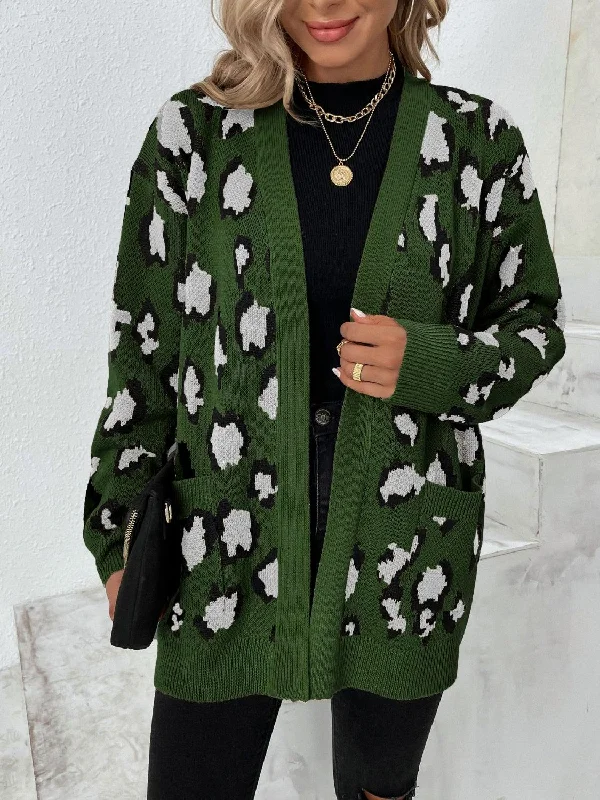Leopard Open Front Dropped Shoulder Cardigan Silk Blend Satin Velvet Silk Blend Satin Velvet Leopard Open Front Dropped Shoulder Cardigan Silk Blend Satin Velvet Silk Blend Satin Velvet