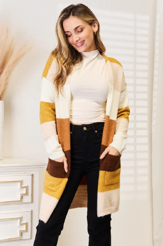 Woven Right Color Block Dropped Shoulder Cardigan Satin Blend Silk Blend Wool Blend Satin Blend Silk Blend Wool Blend