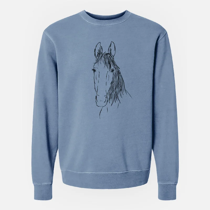 Doodled Socks Will Dew the American Standardbred Horse - Unisex Pigment Dyed Crew Sweatshirt Hoodie with Distressed Vintage Worn Hoodie with Distressed Vintage Worn