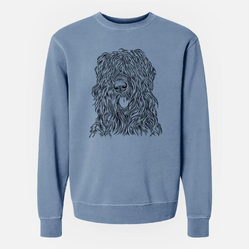 Bare Darryl the Black Russian Terrier - Unisex Pigment Dyed Crew Sweatshirt Hoodie with Rolled Sleeves Casual Relaxed Hoodie with Rolled Sleeves Casual Relaxed