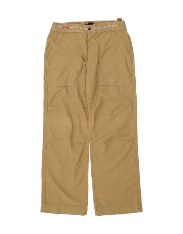 DIESEL Mens Straight Chino Trousers W33 L34 Beige Cotton Trousers chic fashionable Trousers chic fashionable
