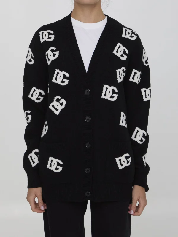 Dg Logo Cardigan Chenille Brocade Lace Chenille Brocade Lace