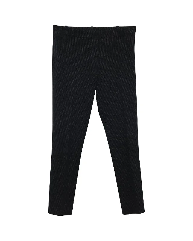 Gab Stretch Pinstripe Trousers in Black Viscose by Joseph Trousers Low Rise Relaxed Trousers Low Rise Relaxed