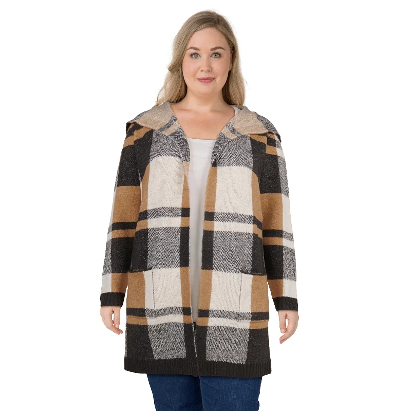 lily morgan Women's Plus Plaid Cardigan Oversized Loose Flowy Oversized Loose Flowy