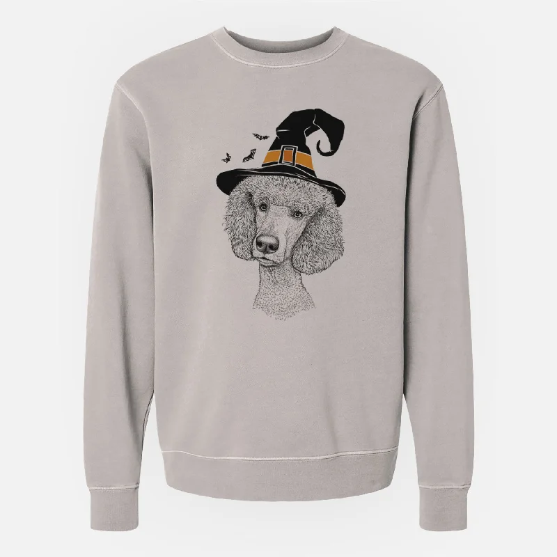 Witch Yuki the Poodle - Unisex Pigment Dyed Crew Sweatshirt Hoodie with Strings Custom Fit Adjustable Hoodie with Strings Custom Fit Adjustable