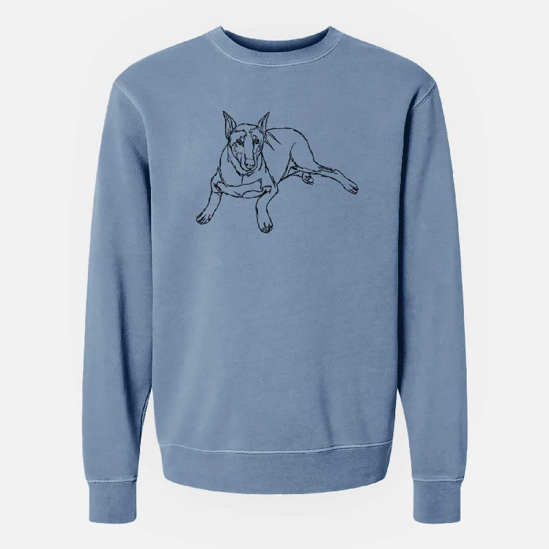 Doodled Ginger the Doberman Pinscher - Unisex Pigment Dyed Crew Sweatshirt Hoodie with Earth Tones Natural Calm Hoodie with Earth Tones Natural Calm Doodled Ginger the Doberman Pinscher - Unisex Pigment Dyed Crew Sweatshirt Hoodie with Earth Tones Natural Calm Hoodie with Earth Tones Natural Calm