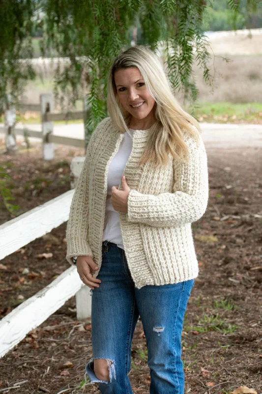 Knit Kit - Cottage Cardigan Spandex Blend Rayon Blend Denim Blend Spandex Blend Rayon Blend Denim Blend