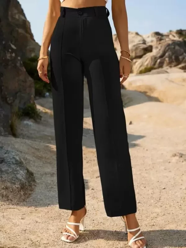 TANDUL Regular Fit Women Black Trousers Trousers Solid Black Trousers Solid Black