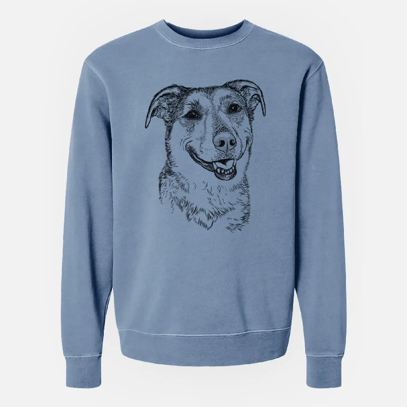 Bare Pippin the Shepherd Mix - Unisex Pigment Dyed Crew Sweatshirt Hoodie with V-Neck Classic Versatile Hoodie with V-Neck Classic Versatile