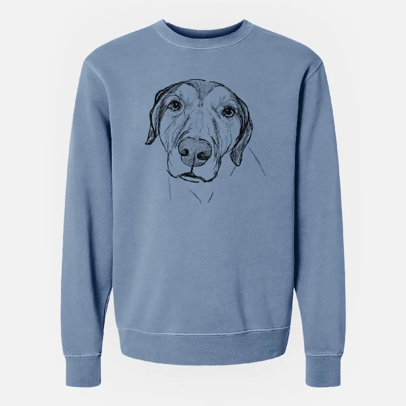 Doodled Buckeye the Catahoula Leopard Mix - Unisex Pigment Dyed Crew Sweatshirt Hoodie with Hem Ribbing Snug Secure Hoodie with Hem Ribbing Snug Secure