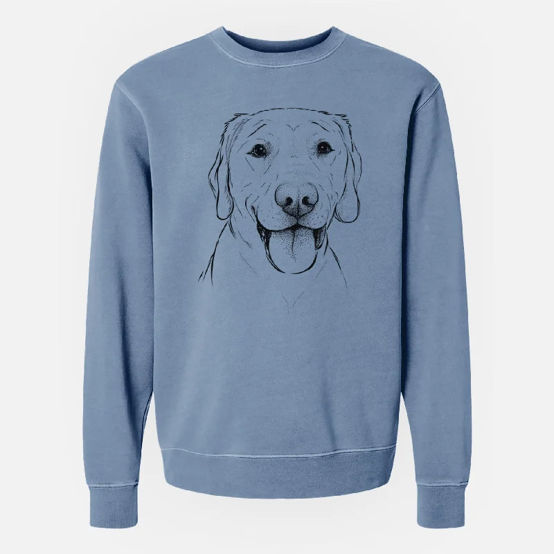 Bare Klay the Labrador Retriever - Unisex Pigment Dyed Crew Sweatshirt Hoodie with Elastic Cuffs Stretchable Comfortable Hoodie with Elastic Cuffs Stretchable Comfortable