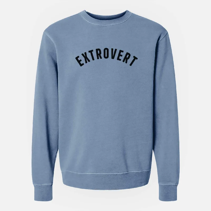 Extrovert - Articulate Collection - Unisex Pigment Dyed Crew Sweatshirt Hoodie with Lace Feminine Delicate Hoodie with Lace Feminine Delicate