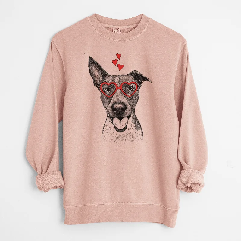 Valentine Amigo the Heeler Mix - Unisex Pigment Dyed Crew Sweatshirt Hoodie with Cuffed Sleeves Snug Secure Hoodie with Cuffed Sleeves Snug Secure